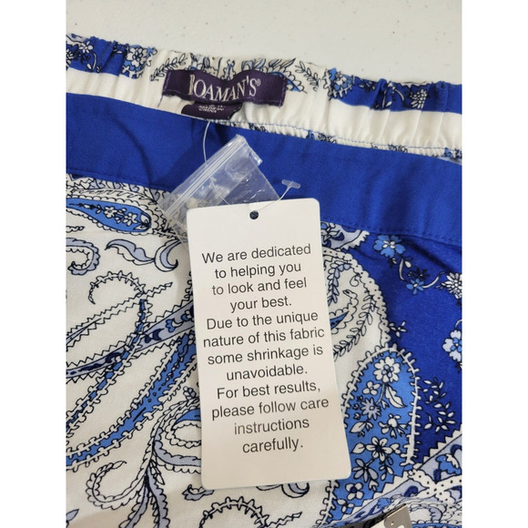 NWT Roaman's Blue Paisley Print Long Sleeve Peasant Casual Top Off Shoulder 20W - Picture 10 of 10